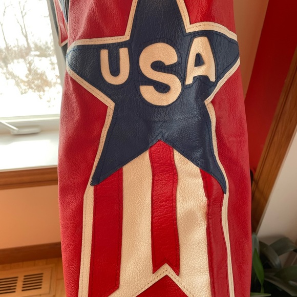 XL 🏍️ RARE USA 🇺🇸 unique Men’s LEATHER jacket coat moto - Picture 4 of 16